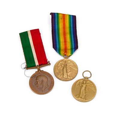 Lot 14 - THREE FIRST WORLD WAR MEDALS