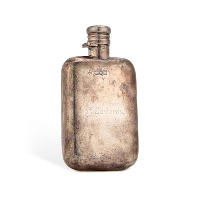 Lot 396 - A VICTORIAN SILVER HIP FLASK