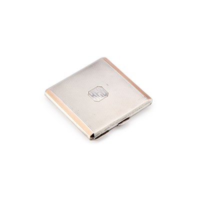 Lot 335 - AN ART DECO SILVER COMPACT
