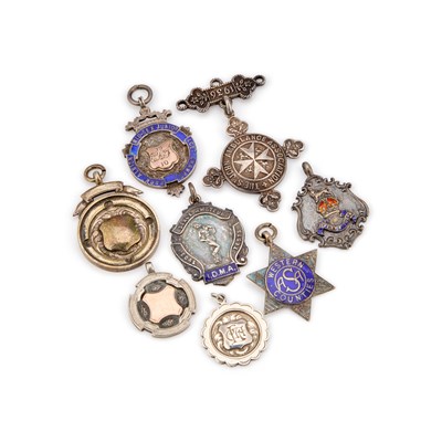 Lot 324 - A GROUP OF SILVER FOBS/ MEDALLIONS