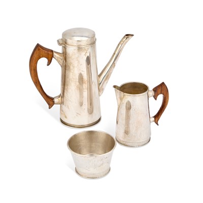 Lot 272 - AN ELIZABETH II SILVER THREE-PIECE COFFEE SERVICE