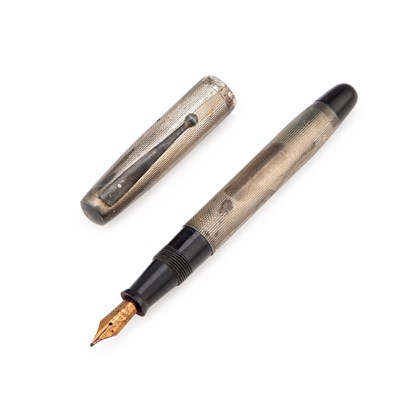 Lot 735 - A GEORGE VI SILVER-MOUNTED FOUNTAIN PEN