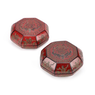 Lot 132 - A PAIR OF CHINESE LACQUER BOXES