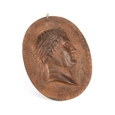 Lot 601 - A METAL PORTRAIT PLAQUE