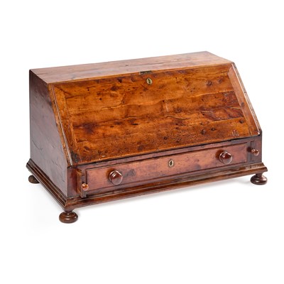 Lot 833 - AN 18TH CENTURY YEW WOOD TABLE DESK