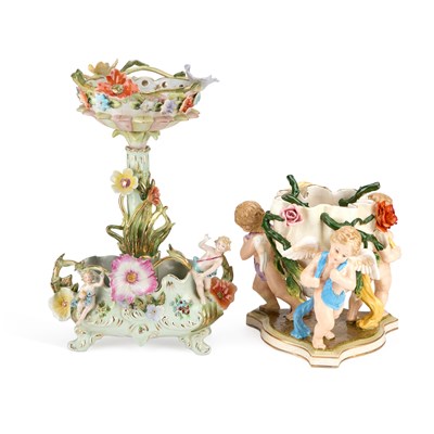 Lot 101 - TWO CONTINENTAL FIGURAL CENTREPIECES