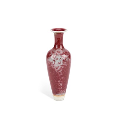 Lot 76 - A CHINESE PEACH BLOOM PORCELAIN VASE