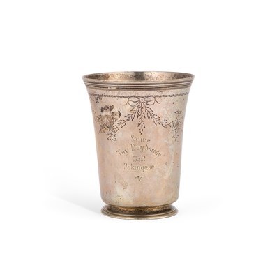 Lot 223 - A LATE 18TH CENTURY PORTUGUESE SILVER BEAKER