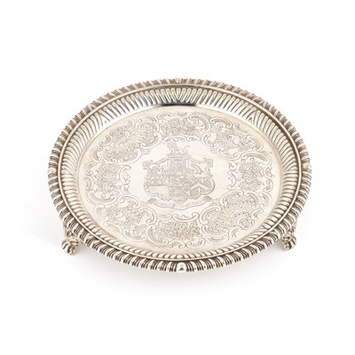 Lot 378 - A FINE VICTORIAN SILVER SALVER