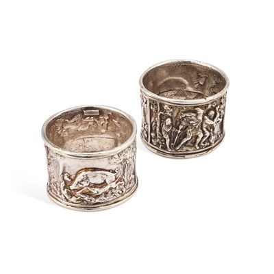 Lot 197 - TIFFANY & CO, A PAIR OF STERLING SILVER NAPKIN RINGS