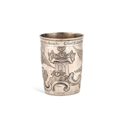Lot 74 - AN 18TH CENTURY RUSSIAN SILVER BEAKER