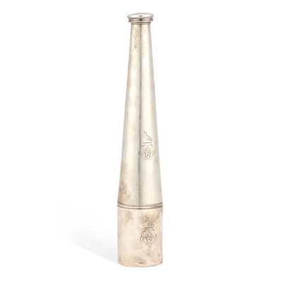 Lot 379 - A VICTORIAN SILVER HUNTING FLASK