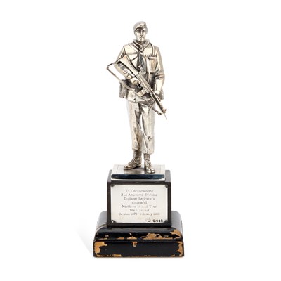Lot 277 - AN ELIZABETH II SILVER FIGURE OF A SOLDIER