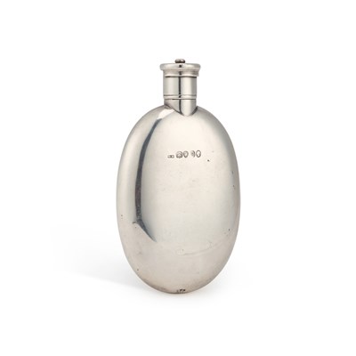 Lot 343 - A VICTORIAN SILVER HIP FLASK