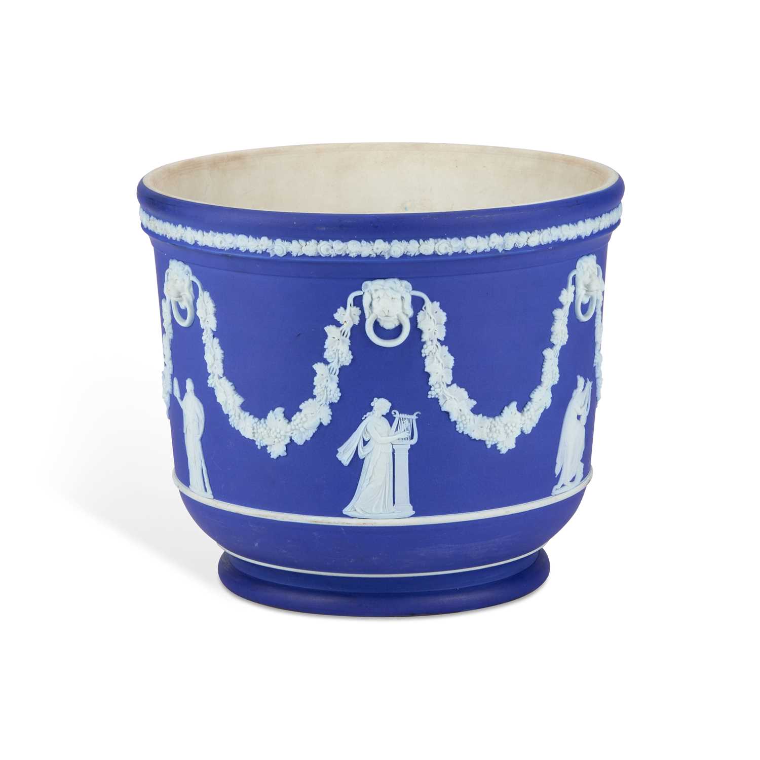 Lot 38 - A WEDGWOOD BLUE JASPER JARDINIÈRE