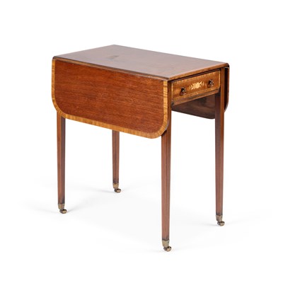 Lot 672 - AN EDWARDIAN INLAID MAHOGANY PEMBROKE TABLE