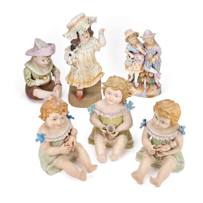 Lot 96 - A GROUP OF SIX LARGE BISQUE FIGURES