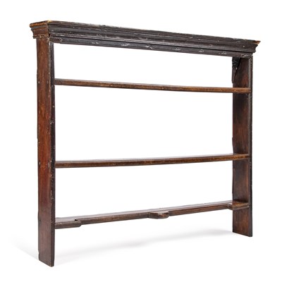 Lot 819 - A GEORGE III OAK PLATE RACK
