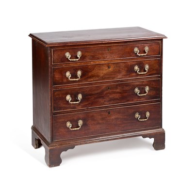 Lot 802 - A GEORGE III MAHOGANY CHEST OF DRAWERS