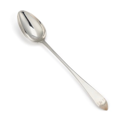 Lot 241 - A GEORGE III SCOTTISH SILVER BASTING SPOON