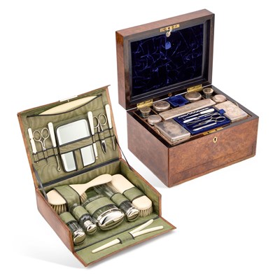 Lot 169 - A VICTORIAN BURR WALNUT DRESSING CASE