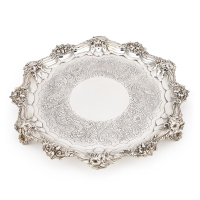 Lot 121 - A LARGE VICTORIAN SILVER SALVER