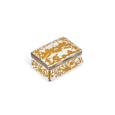Lot 691 - A LOUIS XV SILVER-MOUNTED ENAMEL SNUFF BOX