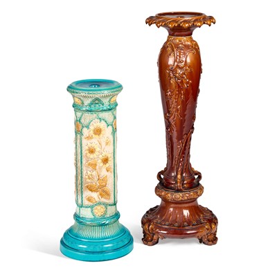 Lot 70 - TWO BURMANTOFTS POTTERY JARDINIERE STANDS