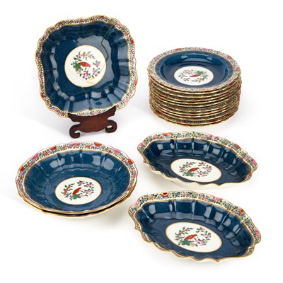 Lot 108 - A ROYAL WORCESTER 'OLD WORCESTER PARROT' DESSERT SERVICE