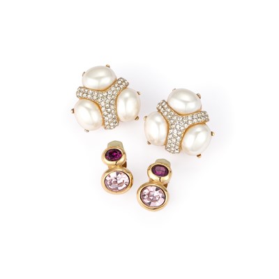 Lot 439 - TWO PAIRS OF CLIP EARRINGS BY CINNER