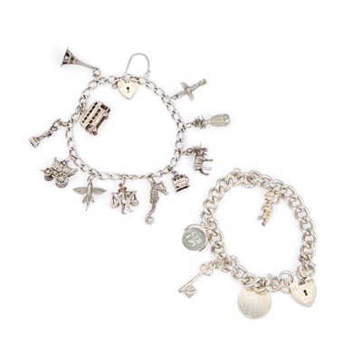 Lot 447 - TWO CHARM BRACELETS