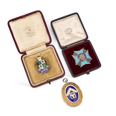 Lot 10 - THREE SILVER MASONIC JEWELS
