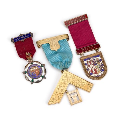 Lot 11 - THREE SILVER MASONIC JEWELS
