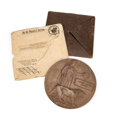 Lot 30 - A FIRST WORLD WAR DEATH PLAQUE