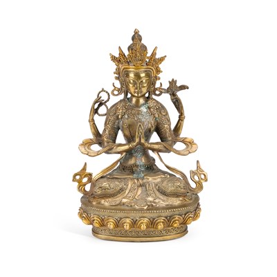 Lot 143 - A BRONZE FIGURE OF BUDDHA
