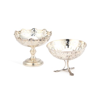 Lot 321 - TWO PIERCED SILVER BON BON DISHES
