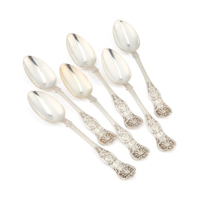 Lot 296 - A SET OF SIX VICTORIAN SCOTTISH SILVER TEASPOONS