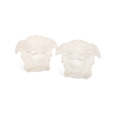 Lot 42 - TWO ROSENTHAL FOR VERSACE MEDUSA HEAD GLASS PAPERWEIGHTS