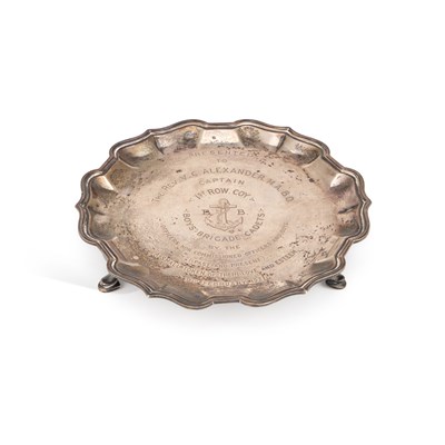 Lot 330 - A GEORGE V SILVER WAITER
