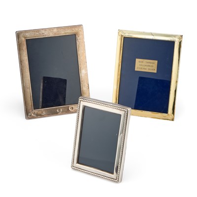 Lot 308 - THREE MODERN SILVER-MOUNTED PHOTOGRAPH FRAMES
