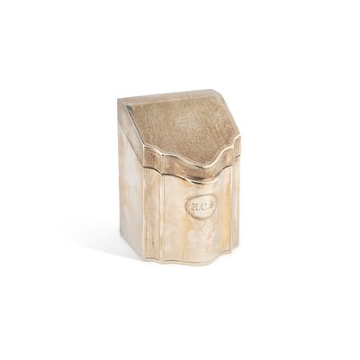Lot 328 - A GEORGE V SILVER TEA CADDY