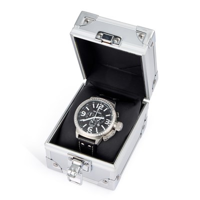 Lot 370 - A TW STEEL CANTEEN CHRONOGRAPH STRAP WATCH