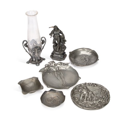 Lot 209 - A GROUP OF WMF (WÜRTTEMBERGISCHE METALLWARENFABRIK) PEWTER