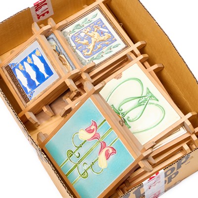 Lot 91 - A GROUP OF ART NOUVEAU AND LATER TILES