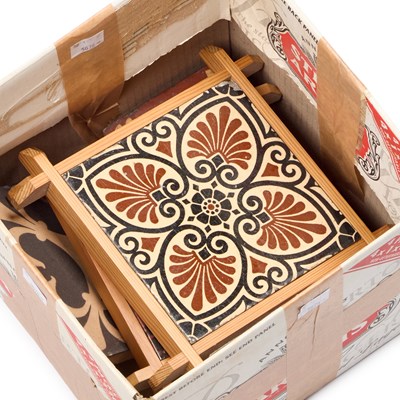 Lot 82 - A GROUP OF VICTORIAN POTTERY TILES