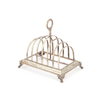 Lot 384 - A VICTORIAN SILVER TOAST RACK