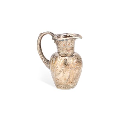 Lot 242 - AN EARLY VICTORIAN SILVER CREAM EWER