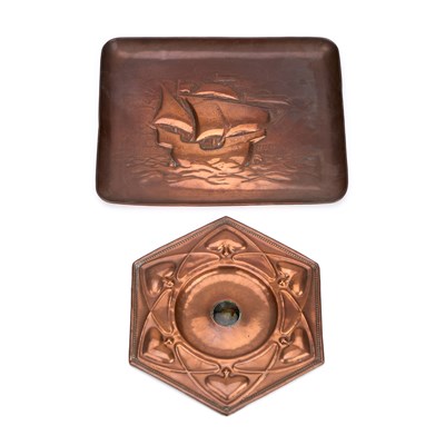 Lot 200 - AN ARTS AND CRAFTS COPPER PLAQUE