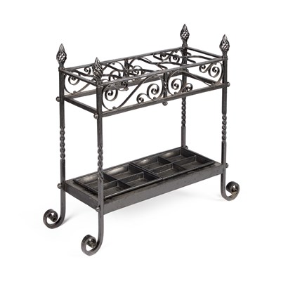 Lot 138 - AN ARTS AND CRAFTS WROUGHT IRON STICKSTAND