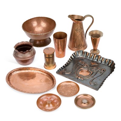 Lot 221 - A GROUP OF ARTS AND CRAFTS COPPER
